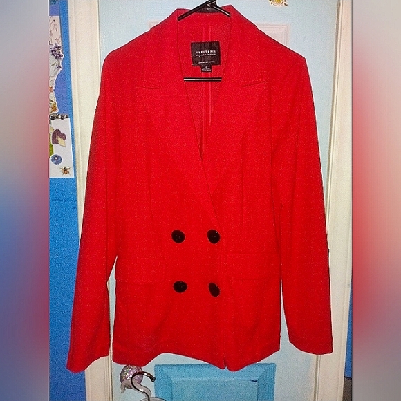 Red Blazer w/ Black Buttons - Picture 1 of 4